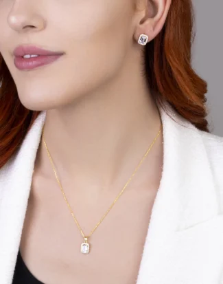 silver necklace earring jewelry set, gümüş takı seti, baget taşlı set