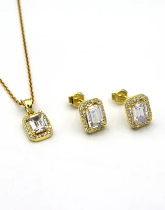 silver necklace earring jewelry set, gümüş takı seti, baget taşlı set