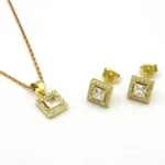 silver necklace earring jewelry set, gümüş takı seti, baget taşlı set