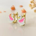 children's earring, kuğu küpe, çocuk küpesi