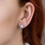 silver necklace earring set, gümüş kolye küpe set, lotus çiçeği set