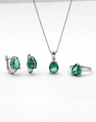 silver jewelry set, gümüş takı seti, damla taşlı set