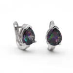 silver earring, gümüş küpe, damla taşlı küpe