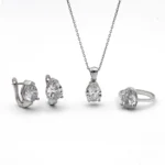 silver jewelry set, gümüş takı seti, damla taşlı set