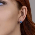 silver earring, gümüş küpe, tek taşlı küpe