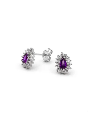 silver earring, gümüş küpe, damla taşlı küpe