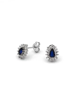 silver earring, gümüş küpe, damla taşlı küpe