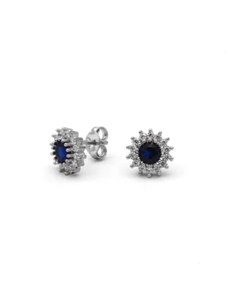 silver earring, gümüş küpe, yuvarlak taşlı küpe