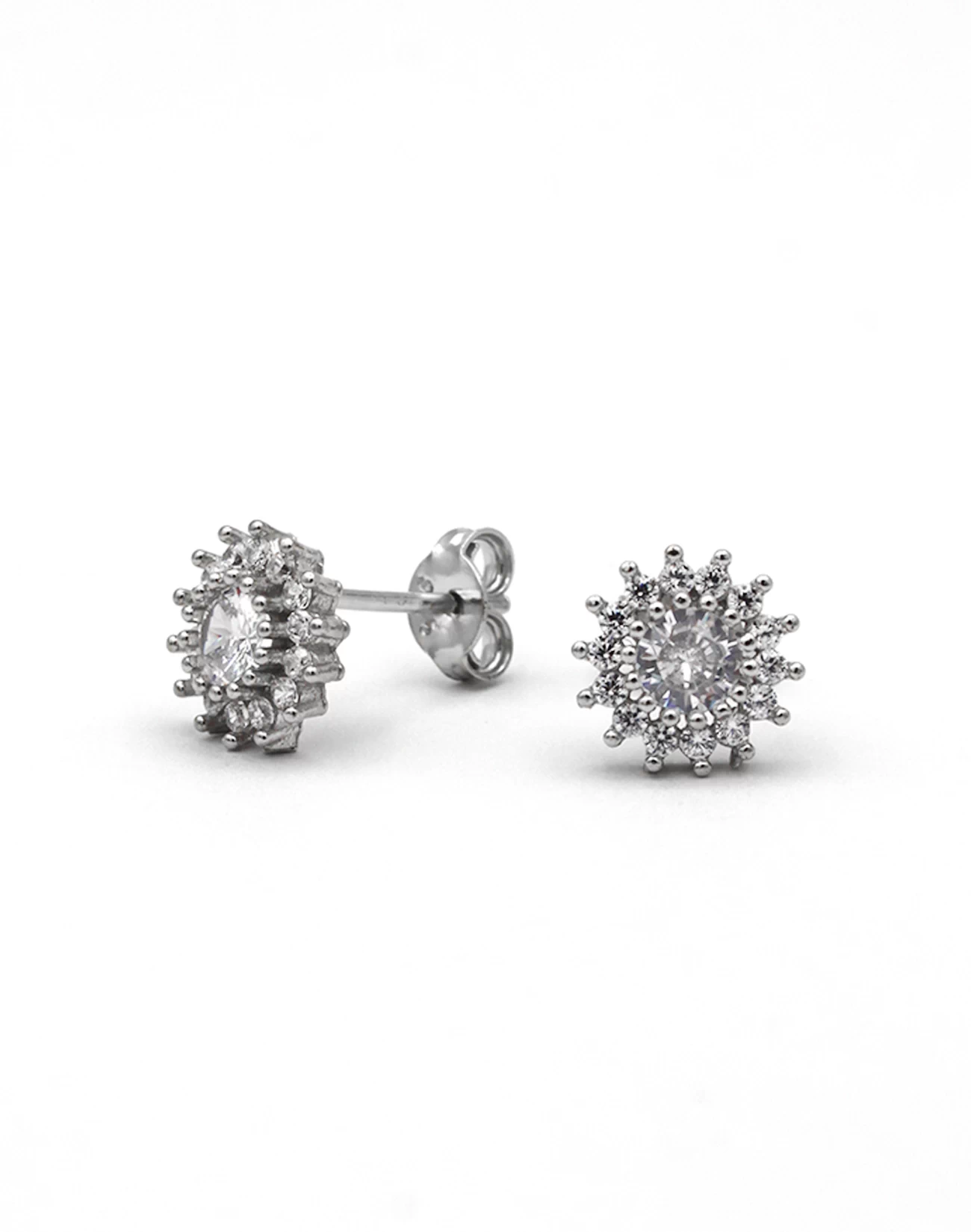 Brsl0055-kp silver earring, gümüş küpe, yuvarlak taşlı küpe