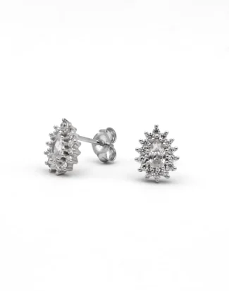 silver earring, gümüş küpe, damla taşlı küpe