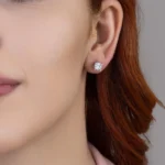 silver earring, gümüş küpe, beş taş küpe