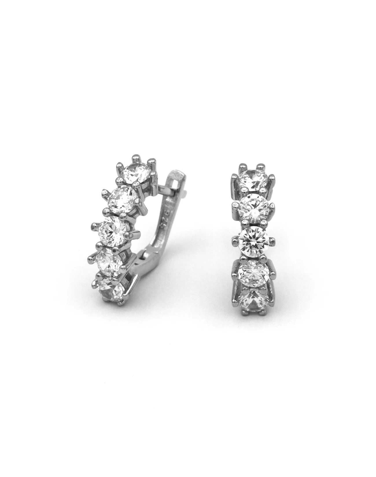 Brsl0061-kp silver earring, gümüş küpe, beş taş küpe