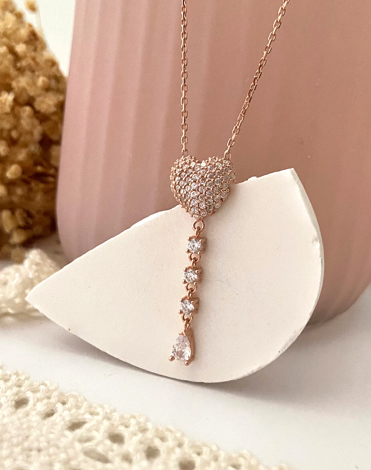 Brsl0078-4 Silver Necklaces, Gümüş Kolye, kalp kolye