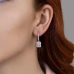 silver earring, gümüş küpe, baget taş küpe