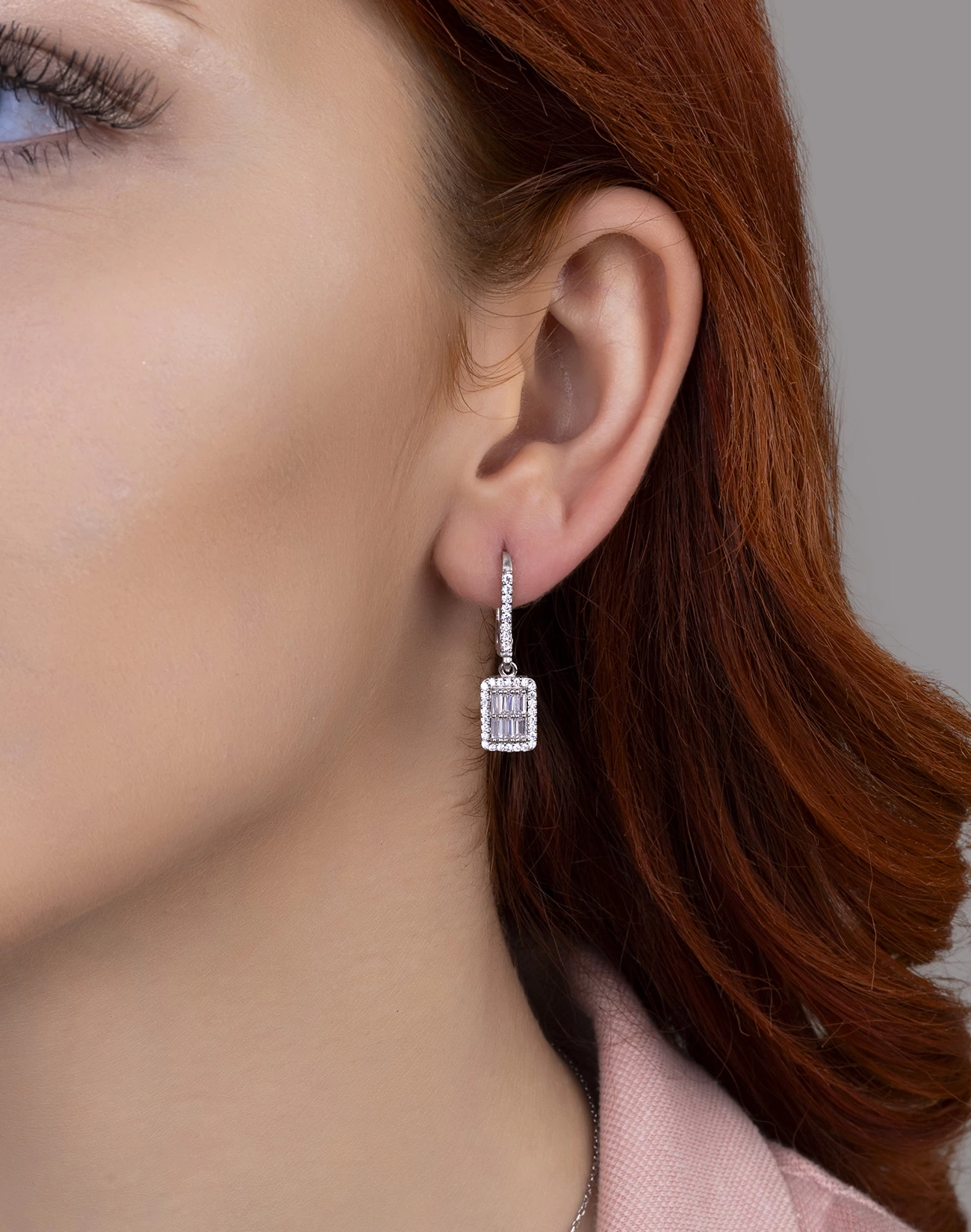 Brsl0081-kp-1 silver earring, gümüş küpe, baget taş küpe