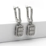 silver earring, gümüş küpe, baget taş küpe