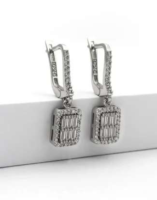 silver earring, gümüş küpe, baget taş küpe
