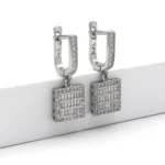 silver earring, gümüş küpe, baget taş küpe