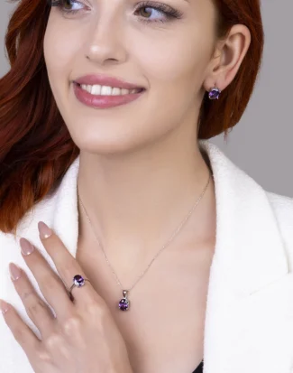 silver jewelry set, gümüş takı seti, tek taş set