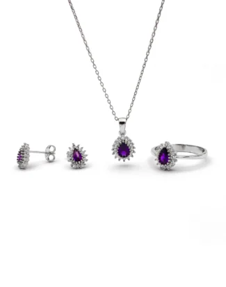 silver jewelry set, gümüş takı seti, damla taşlı set