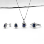silver jewelry set, gümüş takı seti, damla taşlı set