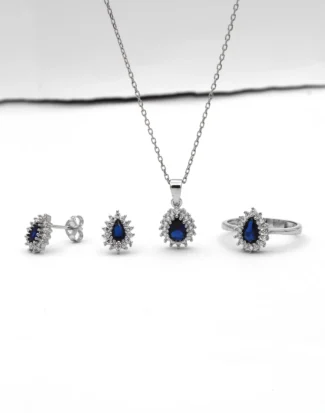silver jewelry set, gümüş takı seti, damla taşlı set