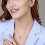 silver jewelry set, gümüş takı seti, safir taşlı set