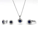silver jewelry set, gümüş takı seti, safir taşlı set