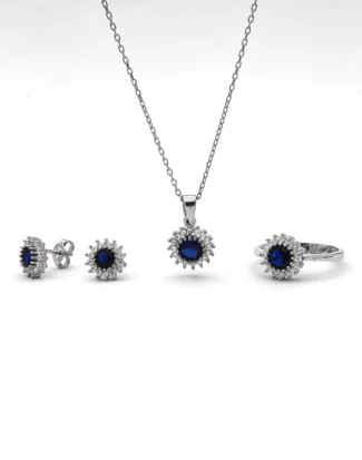 silver jewelry set, gümüş takı seti, safir taşlı set