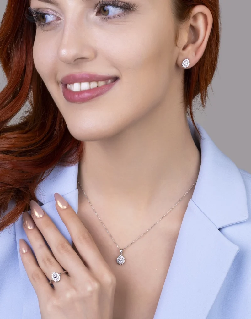 silver jewelry set, gümüş takı seti, damla anturaj set
