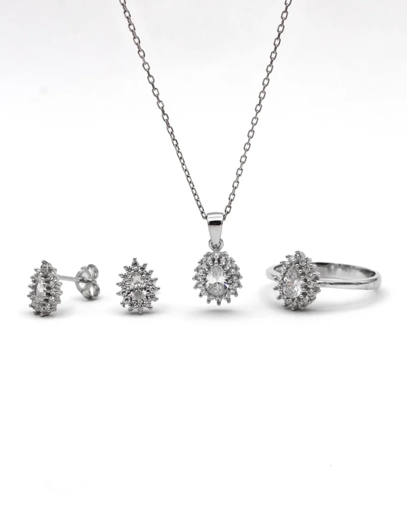 silver jewelry set, gümüş takı seti, damla anturaj set