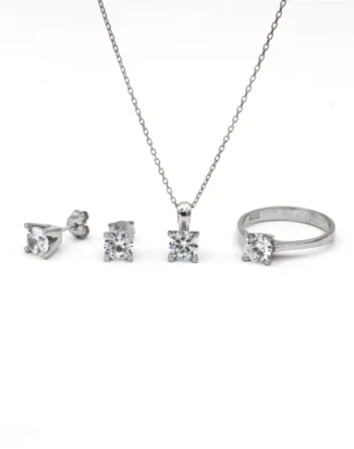 silver jewelry set, gümüş takı seti, tek taş set