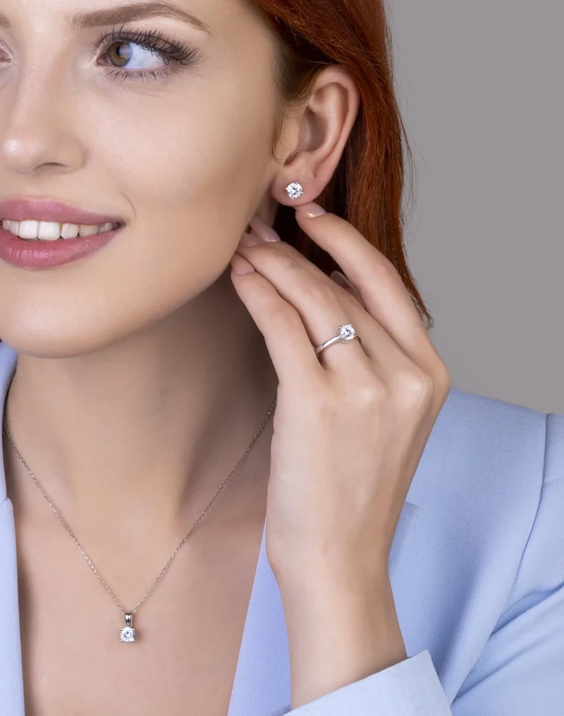 silver jewelry set, gümüş takı seti, tek taş set