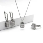 silver jewelry set, gümüş takı seti, baget taşlı set