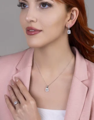 silver jewelry set, gümüş takı seti, baget taşlı set