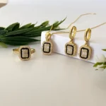 silver jewelry set, gümüş takı seti, baget taşlı set