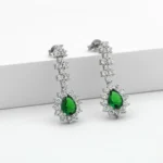 Serpme Taşlı Modern Damla Anturaj Küpe