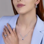silver jewelry set, gümüş takı seti, damla safir set