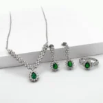 silver jewelry set, gümüş takı seti, damla zümrüt set
