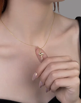 925 Ayar Gümüş Flamingo Kolye