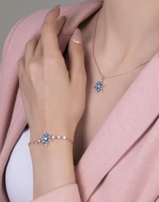 silver jewelry set, gümüş takı seti, nergis çiçeği