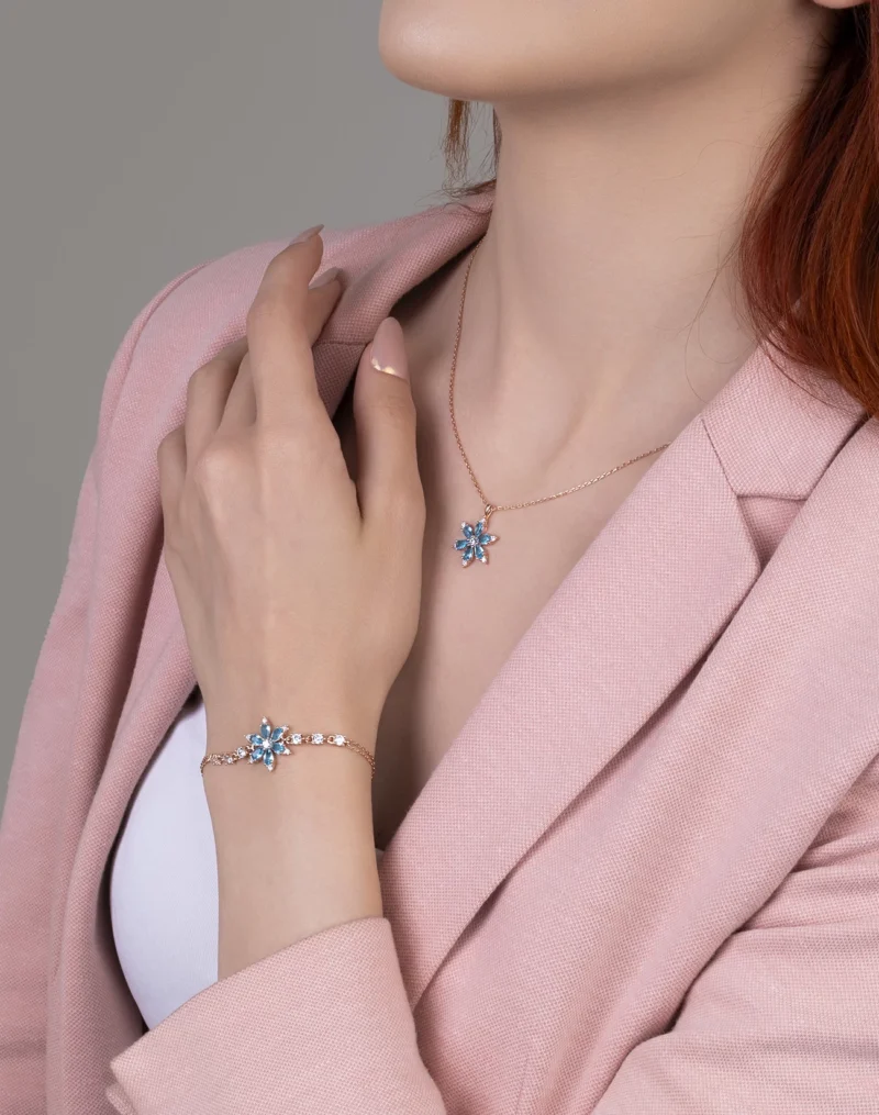silver jewelry set, gümüş takı seti, nergis çiçeği