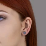 Mistik Topaz Taşlı Gümüş Yonca Küpe