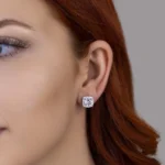 Pırlanta Design Tek Taş Çivili Gümüş Küpe