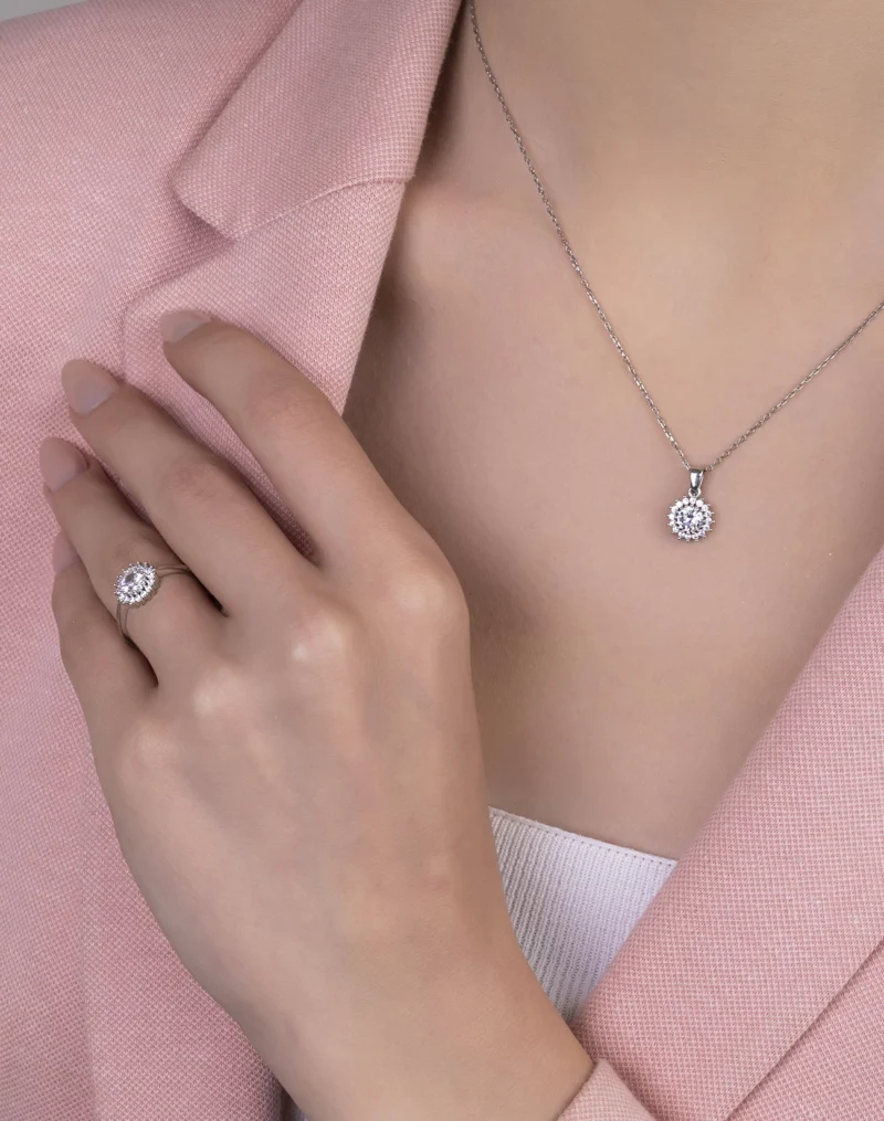silver jewelry set, gümüş takı seti, anturaj kolye küpe kombin