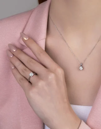 silver jewelry set, gümüş takı seti, tek taş kolye yüzük