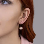 Çınar Yaprağı Sallantılı Gümüş Küpe