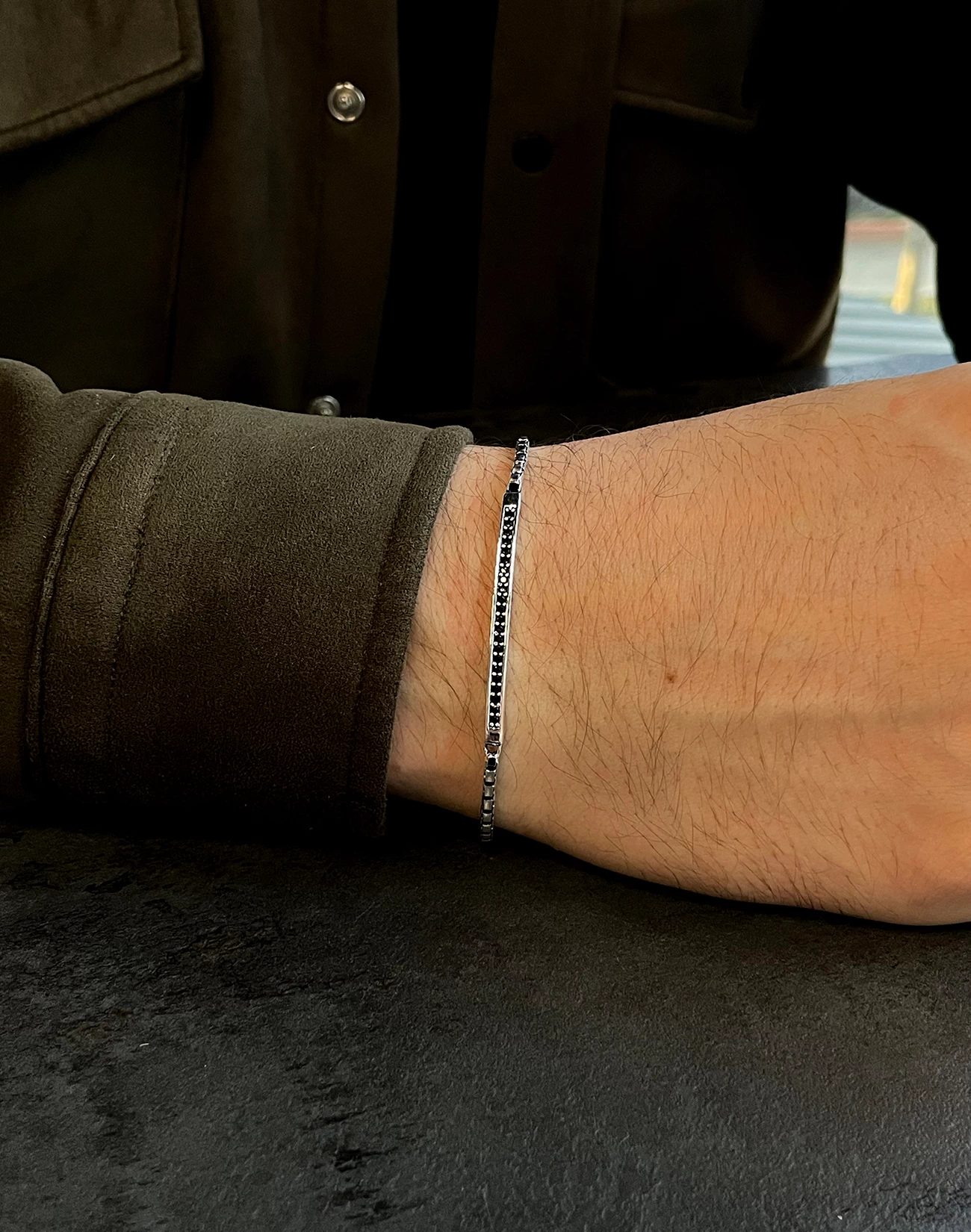 Gümüş Erkek Bilekliği - Brsl0461-4 Gümüş Erkek Bilekliği