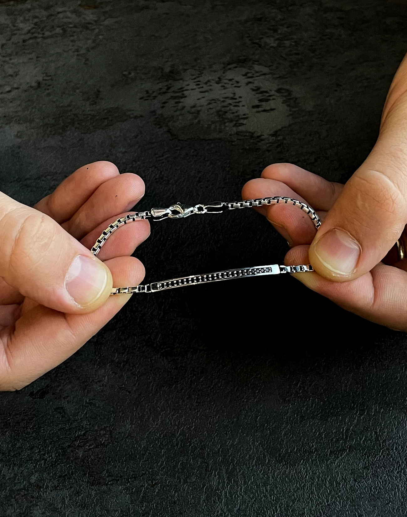 Gümüş Erkek Bilekliği - Brsl0461-5 Gümüş Erkek Bilekliği