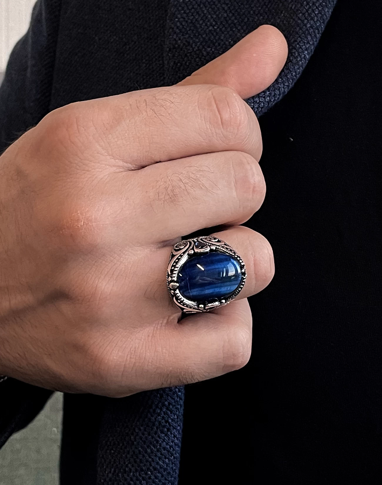 Gümüş Erkek Yüzüğü - Brsl0477-5 Gümüş Erkek Yüzüğü